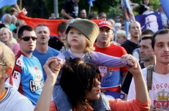 Protest podr&scaron;ke Ratku Mladiću u Beogradu