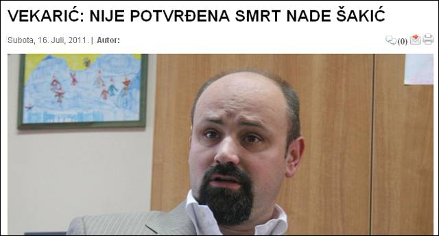 nije potvrđena smrt nade šakić nije potvrđena smrt nade šakić