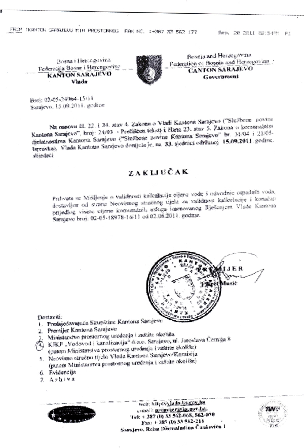 zaključak Vlade KS
