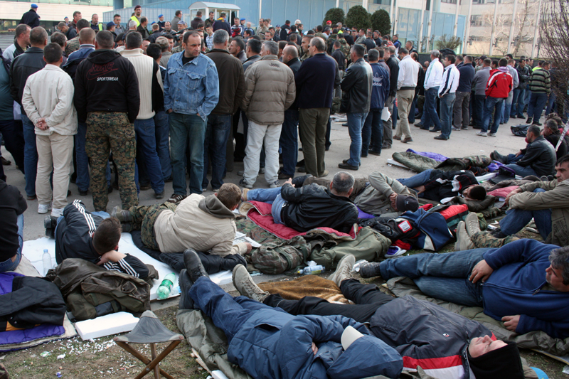 Protest boraca ispred Parlamenta BiH Protest boraca ispred Parlamenta BiH