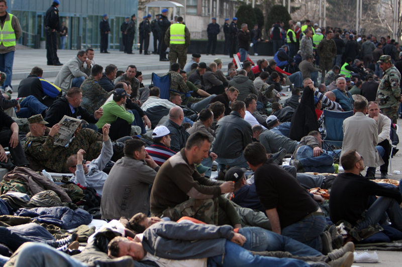 Protest boraca ispred Parlamenta BiH Protest boraca ispred Parlamenta BiH