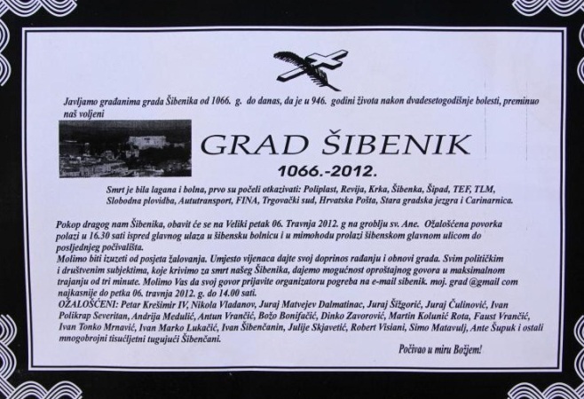 Osmrtnica &Scaron;ibeniku