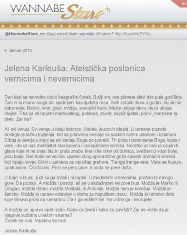 ateistička poslanica JK ateistička poslanica JK