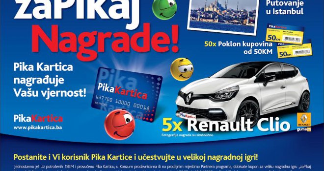 Sa Pika Karticom do fenomenalnih nagrada: Osvojite automobil, putovanje u Istanbul...