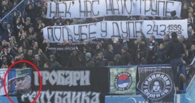 Navijači Partizana 'Grobari' veličali zločinca Ratka Mladića: Niko da skine transparent...