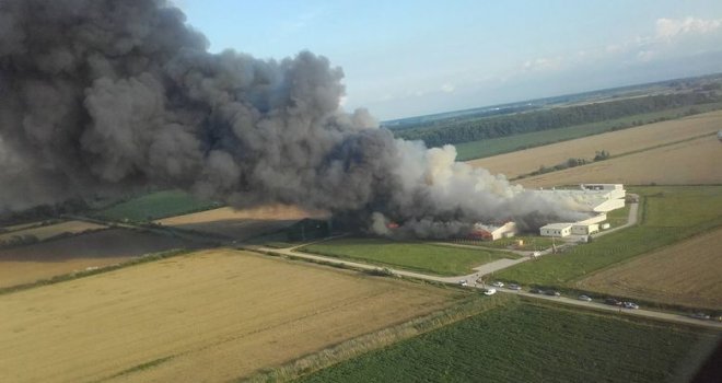 Izbio veliki požar na farmi PIK-a Vinkovci, izgorjelo oko hiljadu svinja 