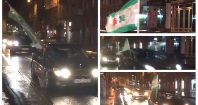  Sarajevo se zazelenilo, zastave SDA preplavile grad: Duge kolone vozila, sirene, vatromet i muzika...