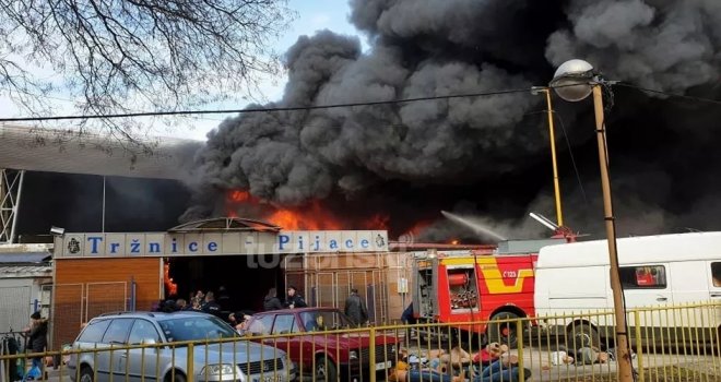 Izgorjela Gradska pijaca u Tuzli, ima povrijeđenih: Otkriveno gdje je izbio požar!