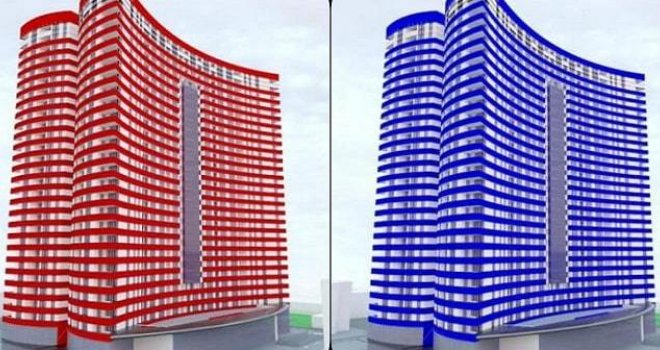 Ipak se predomislili: Nit' crvena, nit' plava... Evo kako će u konačnici izgledati fasada Sarajevo Towera