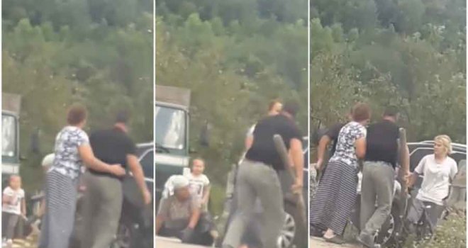 Samo u BiH: Zbog parkinga krenuo na ženu s kocem u ruci, stravičnu scenu gledalo dijete