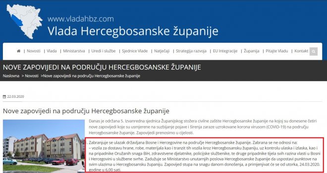 Državni udar na djelu: Kanton 10 zabranio ulazak državljanima BiH