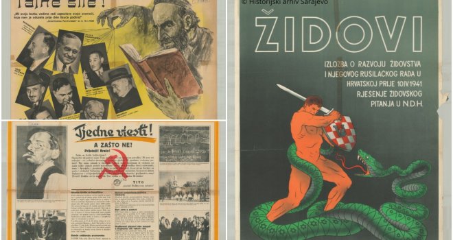 Historijski arhiv BiH objavio izbor jezivih antisemitskih plakata iz Drugog svjetskog rata