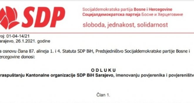 SDP i zvanično uveo povjereništvo u KO Sarajevo, a ko će biti novi šef? Evo ko su članovi... 