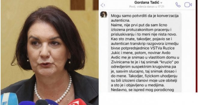 Gordana Tadić potvrdila autentičnost snimka: Prate me, uhode i nadziru!