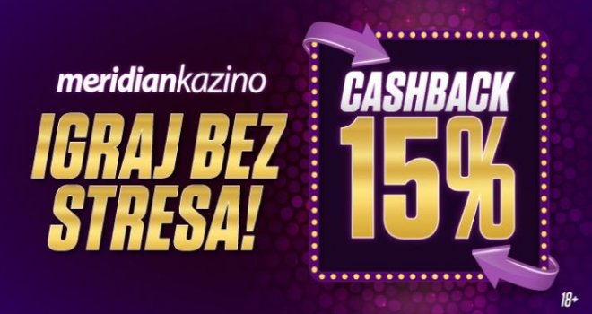 Meridian Online Kazino - specijalna ponuda za igrače: Cash Back 15% – prilika koja se ne propušta!