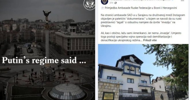 Ambasada Rusije u BiH obračunava se na Facebooku sa Ambasadom SAD-a zbog objave na Instagramu: Rusi su se dotakli i BiH