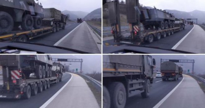 Novi konvoj oklopnih vozila EUFOR-a na putu prema Sarajevu: Pogledajte njihov dolazak