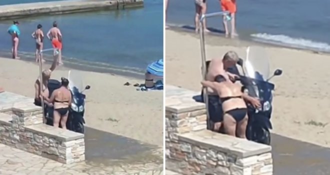 Stariji par 'spojio' ugodno s korisnim: Mrtvi hladni prali svoj skuter na tušu na plaži