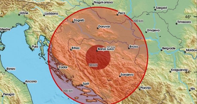 Zemljotres pogodio Bosnu i Hercegovinu, evo gdje se najviše osjetio