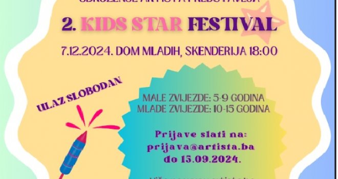 Otvorene prijave za 2. festival dječije muzike 'Kids Star'