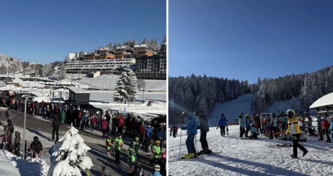 Snijeg izmamio skijaše na Bjelašnicu: Na ski karte čeka se sat vremena