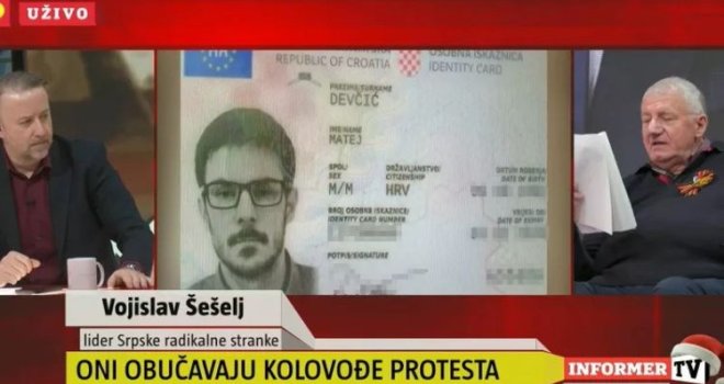 Poziv na linč uživo? Vojislav Šešelj u emisiji iznio podatke sa lične karte hrvatskog novinara, a TV ih prikazala