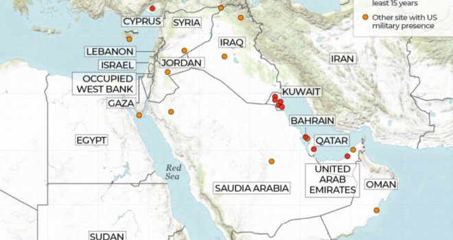 Dok Iran prijeti SAD-u: Gdje se sve nalaze američke vojne baze na Bliskom istoku