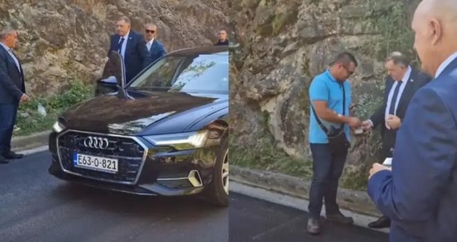 Dodik s pratnjom došao obići radove: Poslovođu častio novcem, a radnicima 'malo toga, ako smiju'