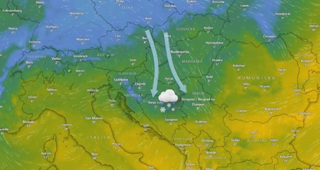 Ko ne voli 'zimsku idilu', neka ne izlazi: U BiH će večeras pasti snijeg, a evo i gdje najviše