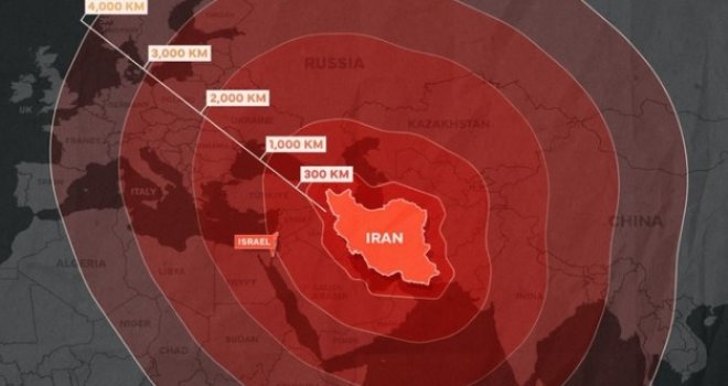  Izrael objavio kartu: Iranski projektili sada mogu dosegnuti gotovo cijelu Evropu